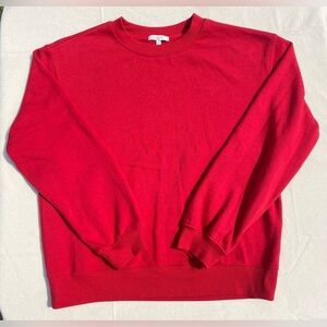 Z Supply Classic Crew Sweatshirt Red Small Cozy Casual
